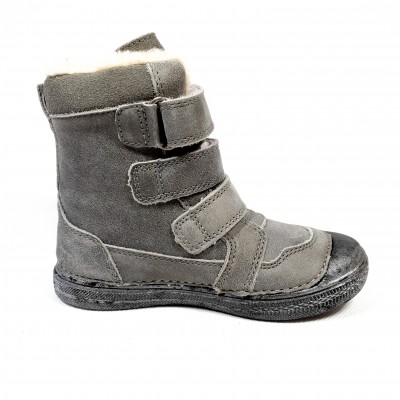 D.D. step dievčenská detská celokožená zimná obuv dark grey 913